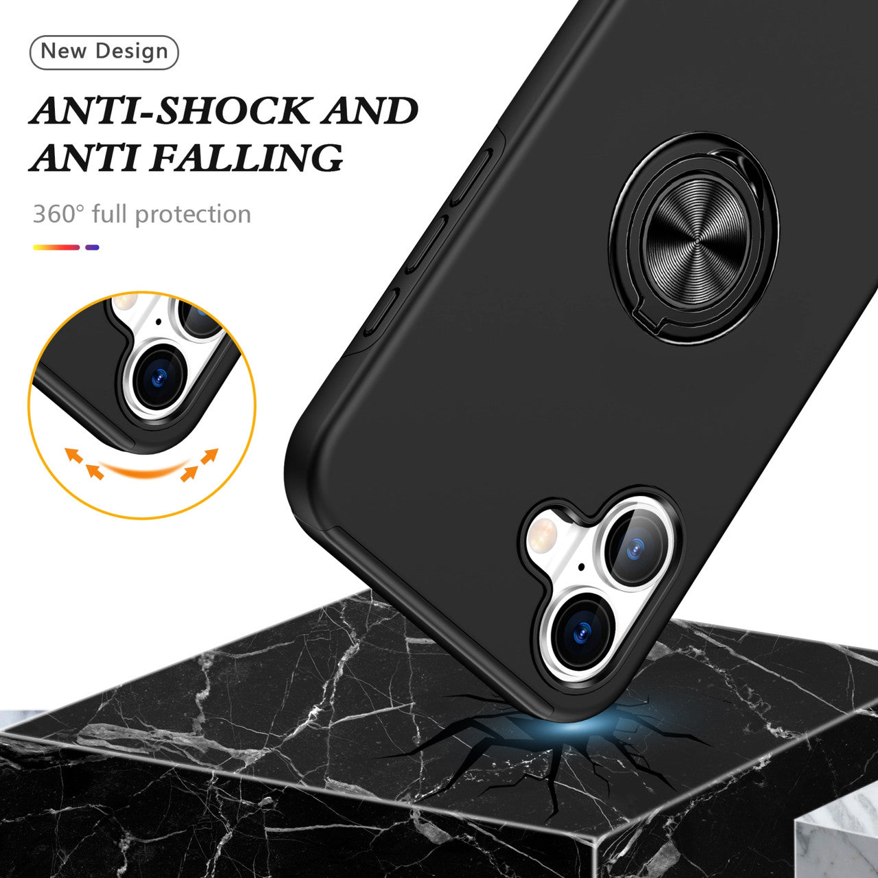 Coque hybride magnétique invisible pour iPhone 16 Coque hybride magnétique invisible pour iPhone 16